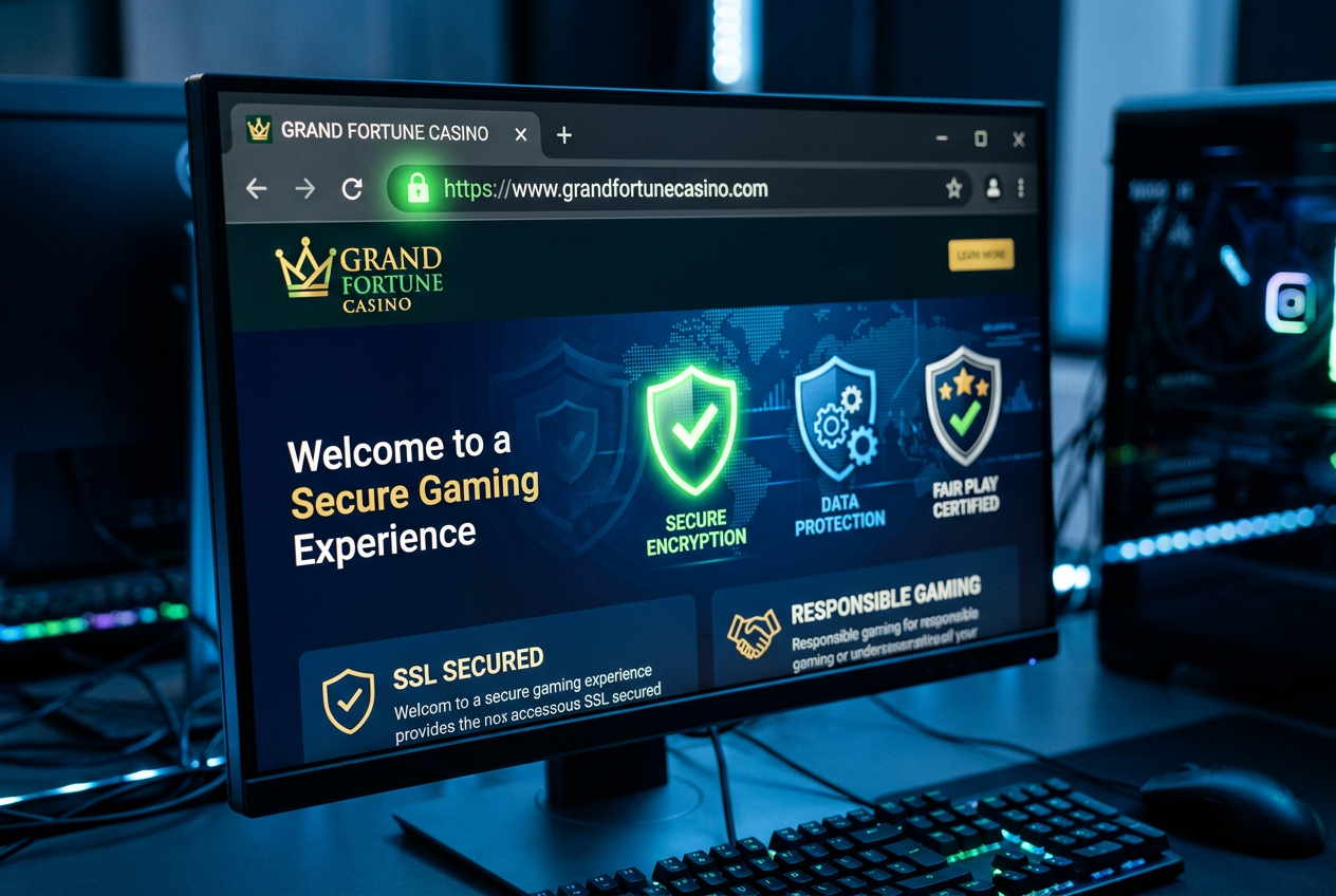 Digital security icons on a screen representing safe gambling.